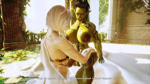 3d shemale, futa orc