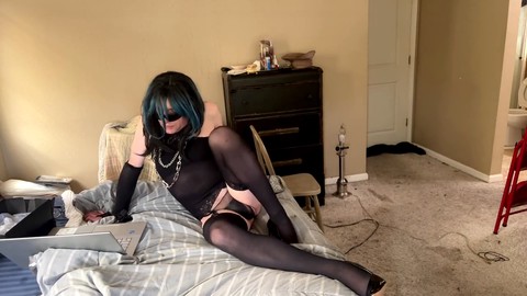 Crossdresser stockings high heels, sissy high heels stockings