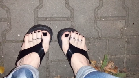 Transgender youth flaunts their feet in various scenarios