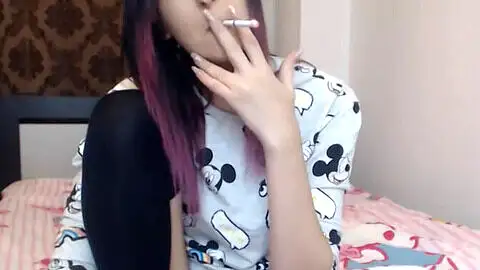 Tgirl smoking, feminine smoking
