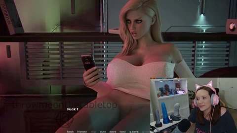 Una shemale anime en 3D con grandes tetas arrasa con una chica en una escena hardcore futanari