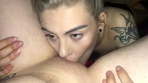 Horny trannie licks a hot pussy of her girlfriend