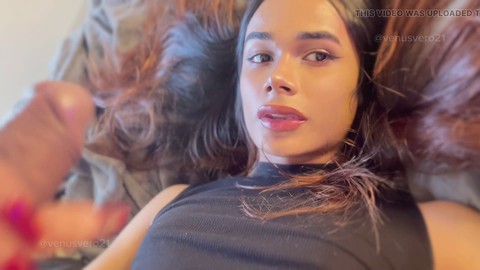 Venusvero21 indulges in massive self-facial and enjoys her own load