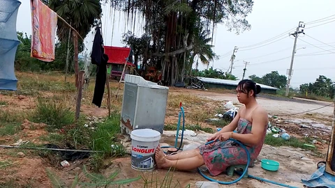 Thailändisch anal cum, amateur draußen gefickt
